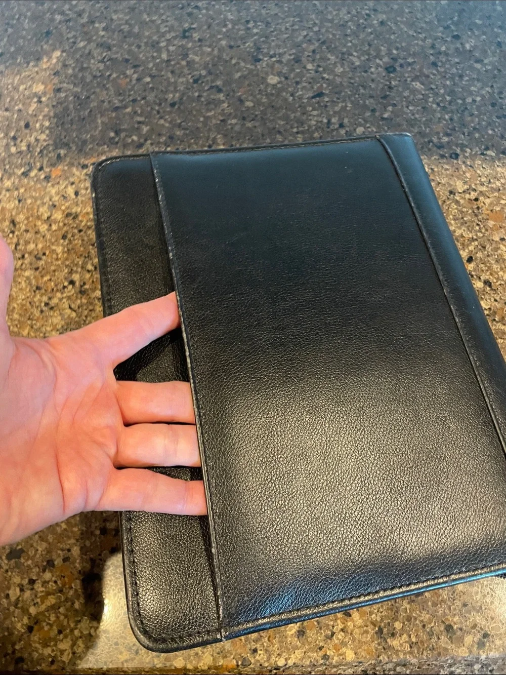 Vintage Franklin Quest 7 Ring Black Leather Planner